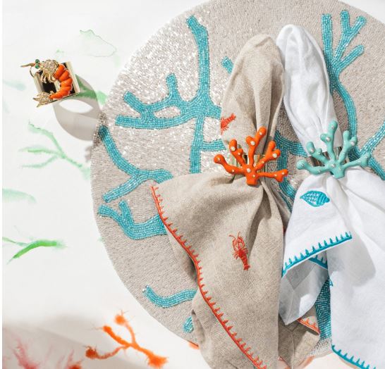 Coral Napkin Ring S/4