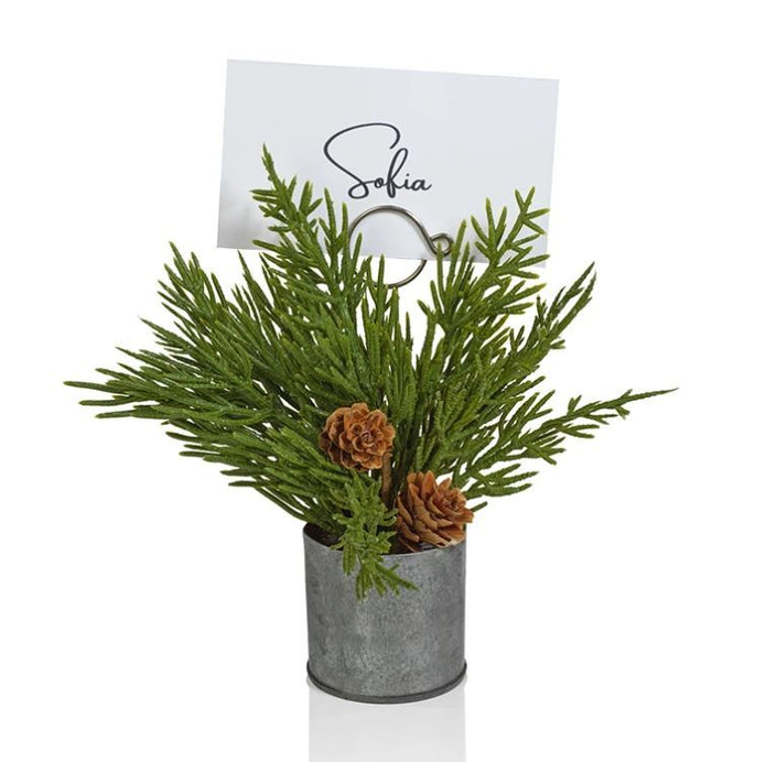 Galvanized Bucket Card Holder