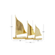 Gold Metal Sail Boat Decorative Sculpture