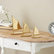 Gold Metal Sail Boat Decorative Sculpture