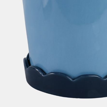 Blue Colorblock Scallop Planter - Small