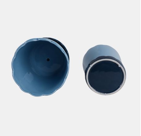 Blue Colorblock Scallop Planter - Large