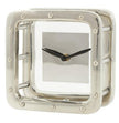 Silver Geometric Floating Clock