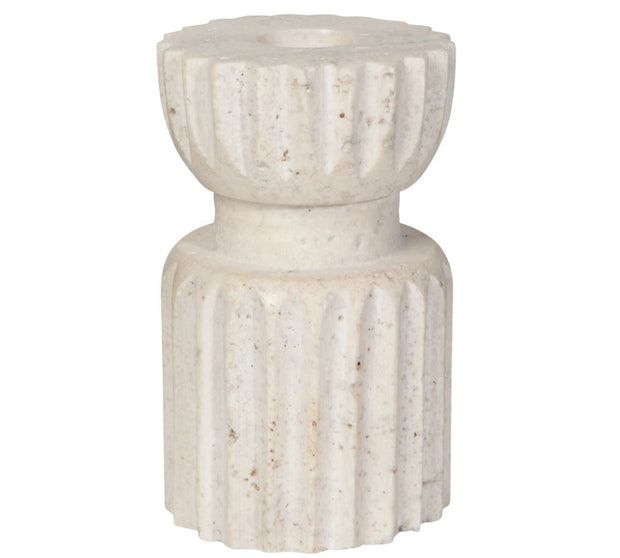 Iona Travertine Candle Holder 4"