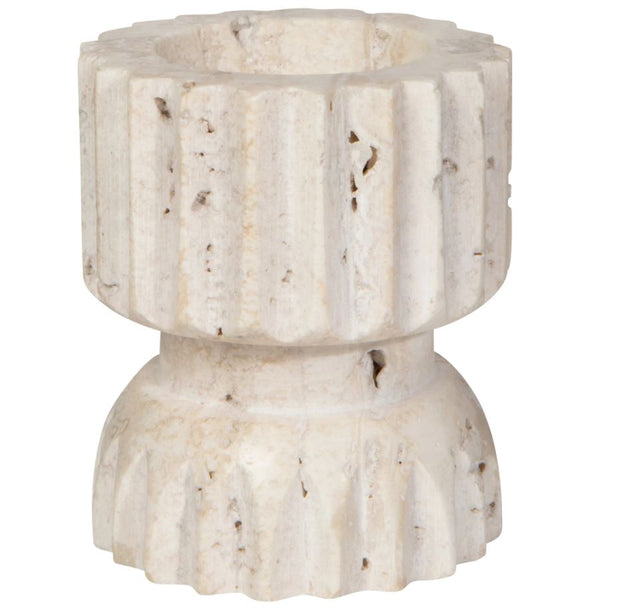 Iona Travertine Candle Holder 3"