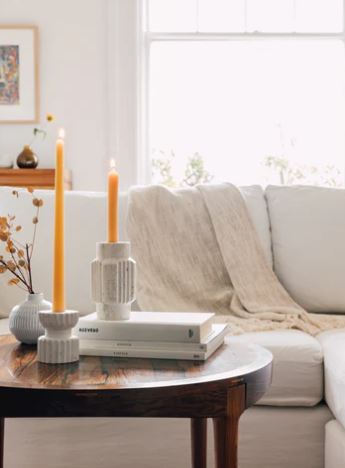 Altis Travertine Candle Holder 3"
