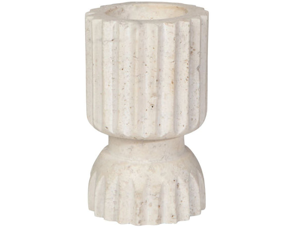 Iona Travertine Candle Holder 4"