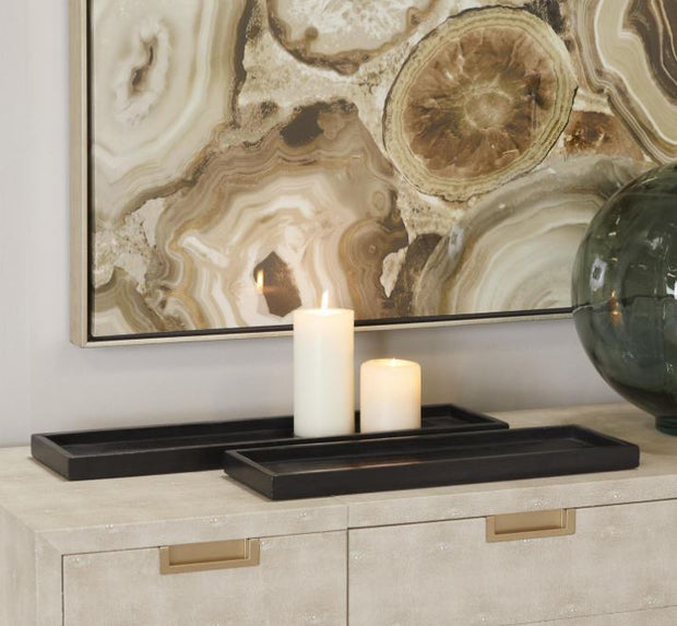 Black Marble Tray Lrg