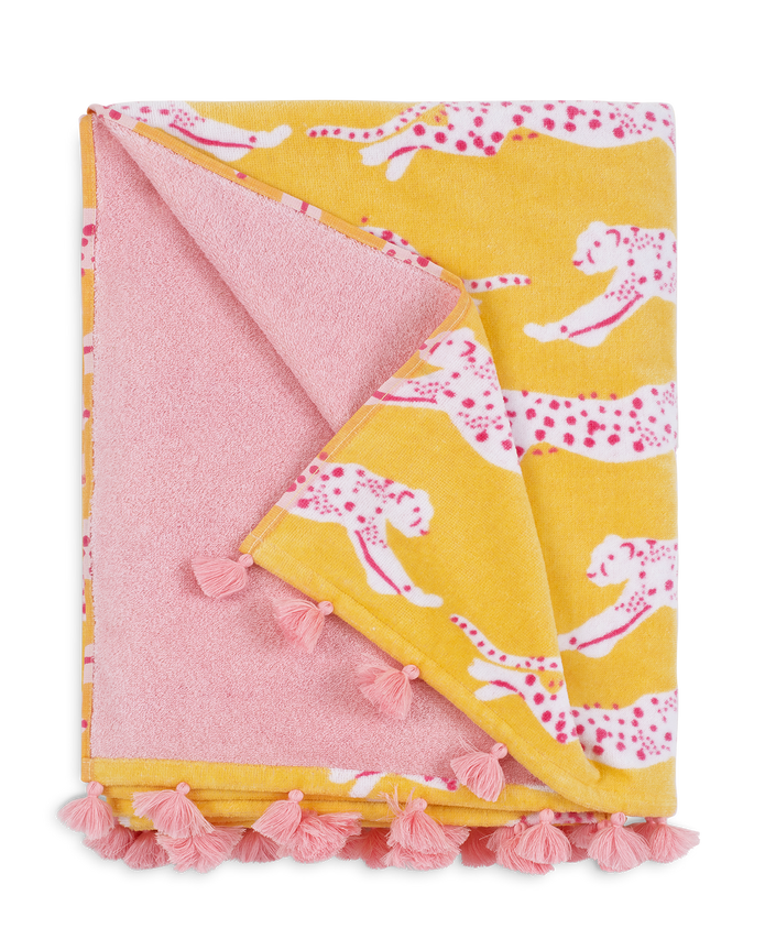 Leaping Leopard Beach Towel