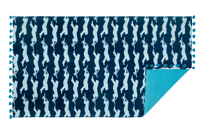Leaping Leopard Beach Towel