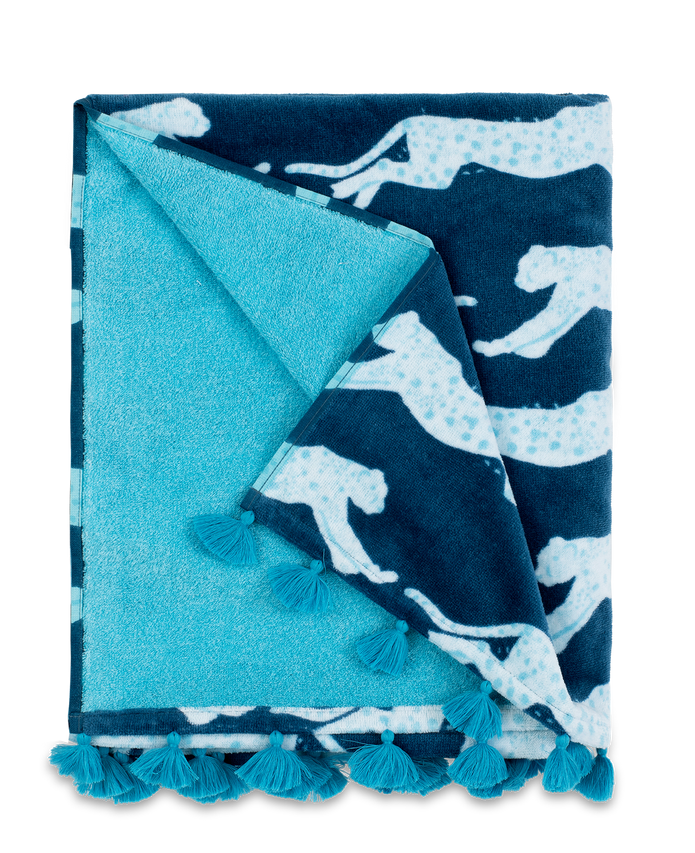Leaping Leopard Beach Towel