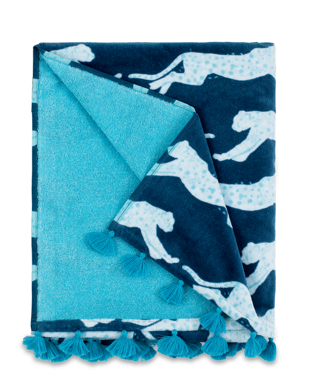 Leaping Leopard Beach Towel