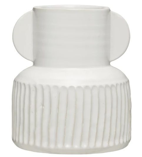 Stoneware Pleated Vase