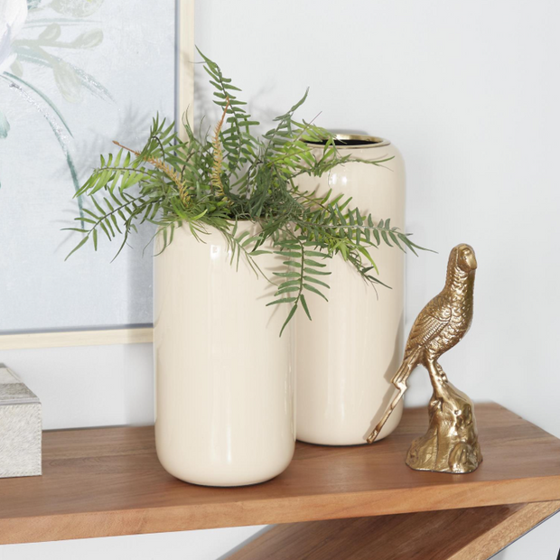 Cream Metal Decorative Vase