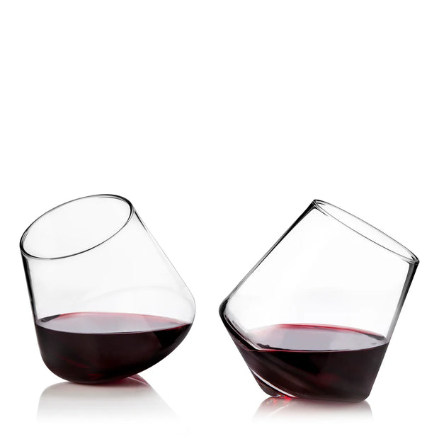 Rolling Crystal Wine Glasses – Set of 2