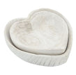 White Wooden Heart Bowl - Large