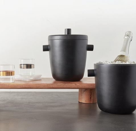 Black Wood Ice Bucket