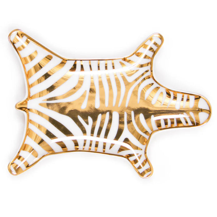 Zebra Stacking Dish - Gold